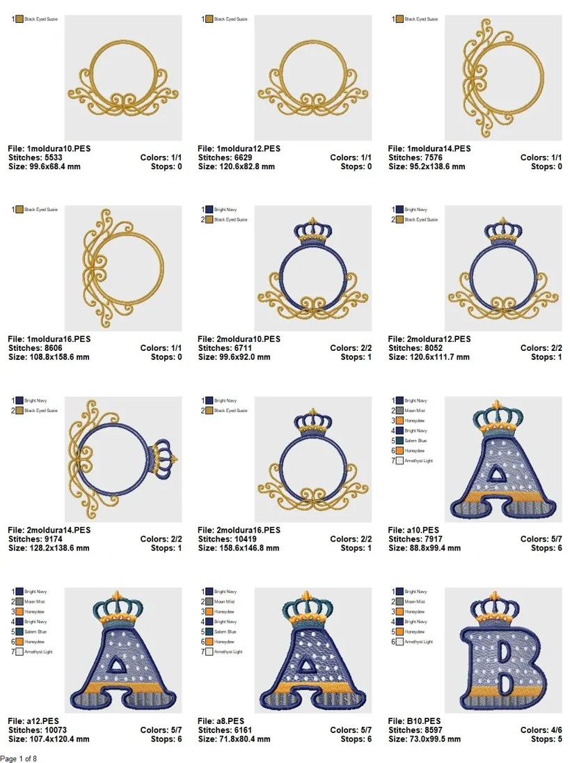 Royal Crown Alphabet Embroidery Set - Image 2
