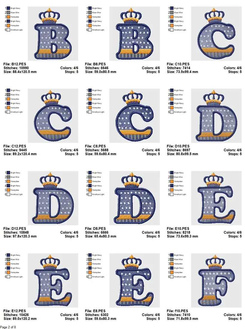 Royal Crown Alphabet Embroidery Set - Image 3