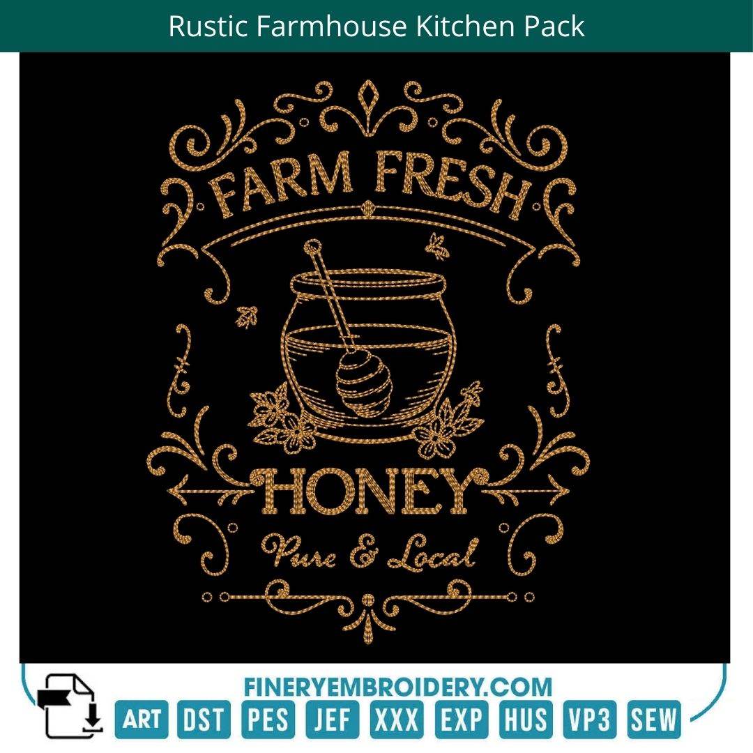 Rustic Farmhouse Kitchen Quotes Embroidery Pack - Image 4