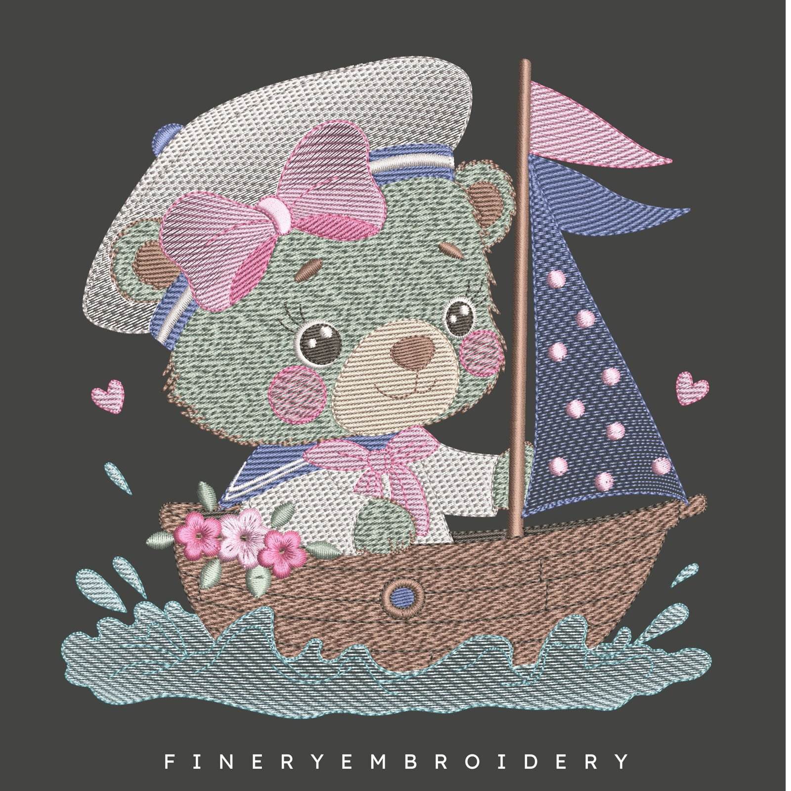 Sailor Bear Embroidery Design – FineryEmbroidery - Image 2