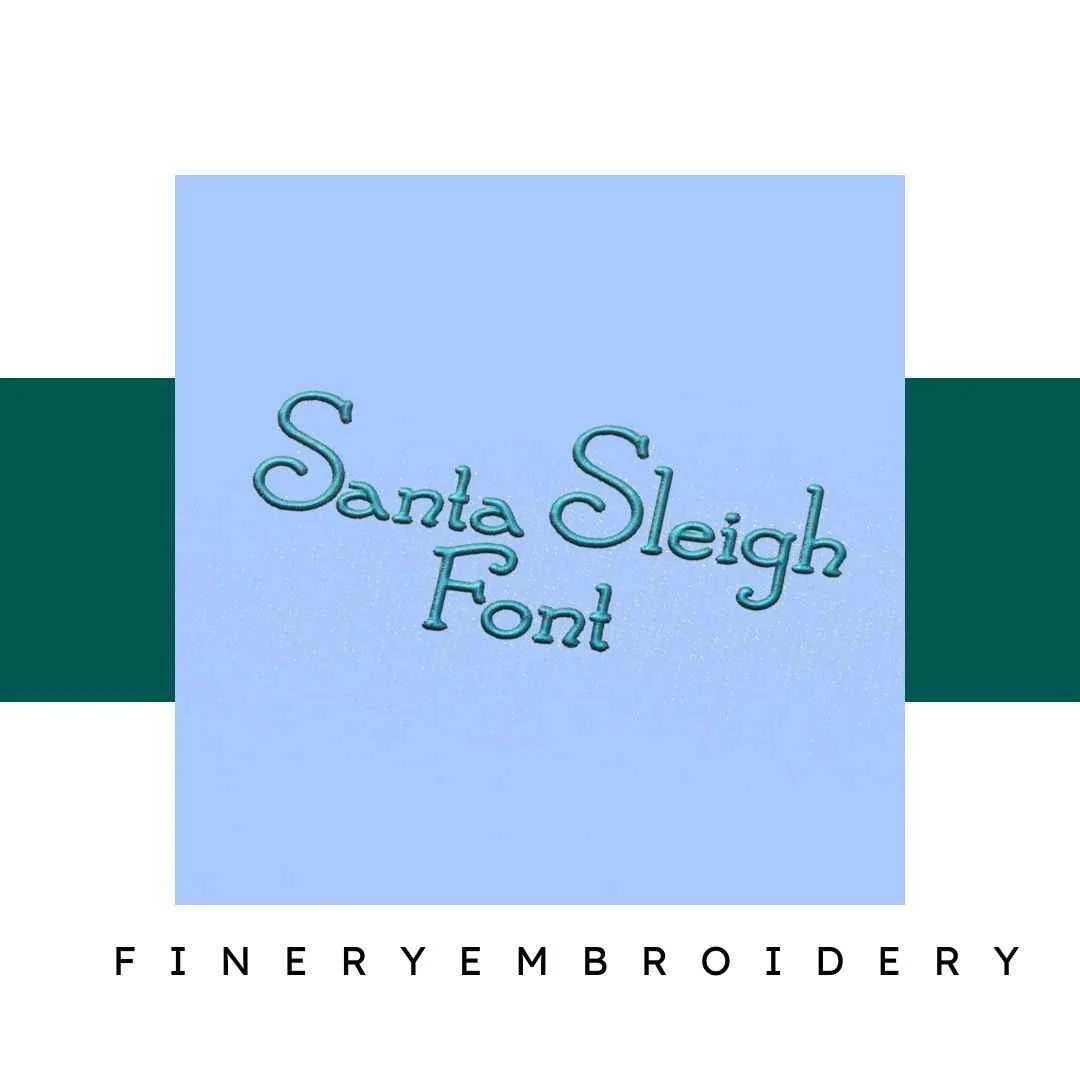 Santa Sleigh Embroidery alphabet Font Set