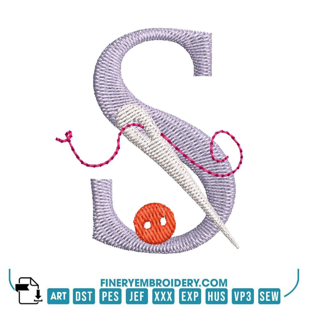 Sewing-Themed Alphabet Embroidery Design Pack – 26 Letters | FineryEmbroidery - Image 3
