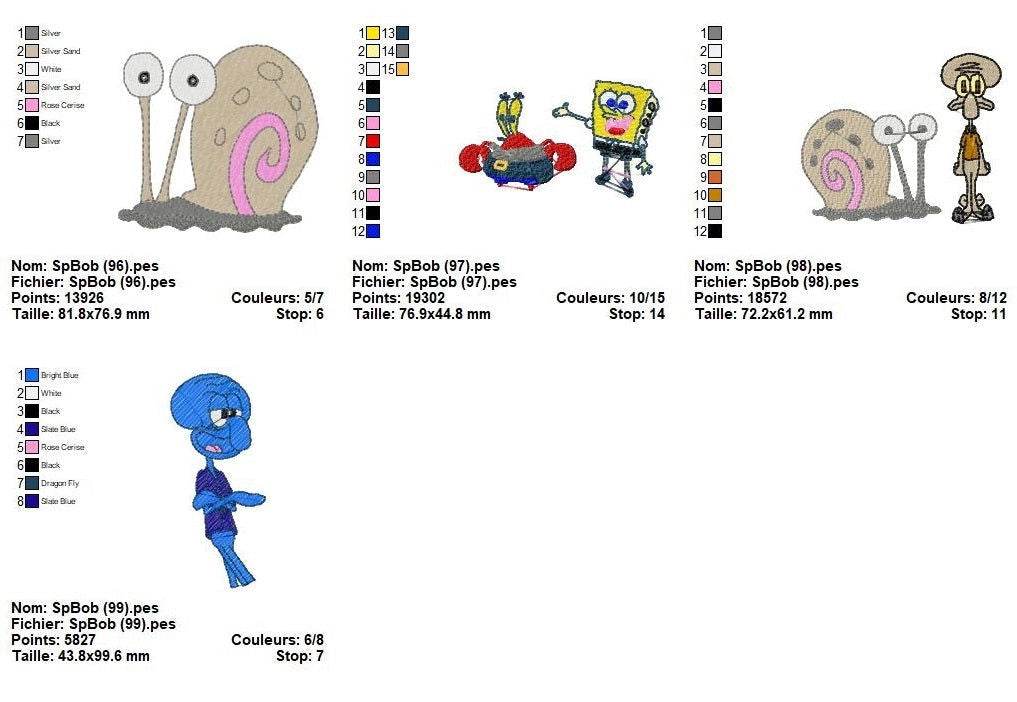 SpongeBob 3 - Pack of 40 Designs - Embroidery Design - Image 6