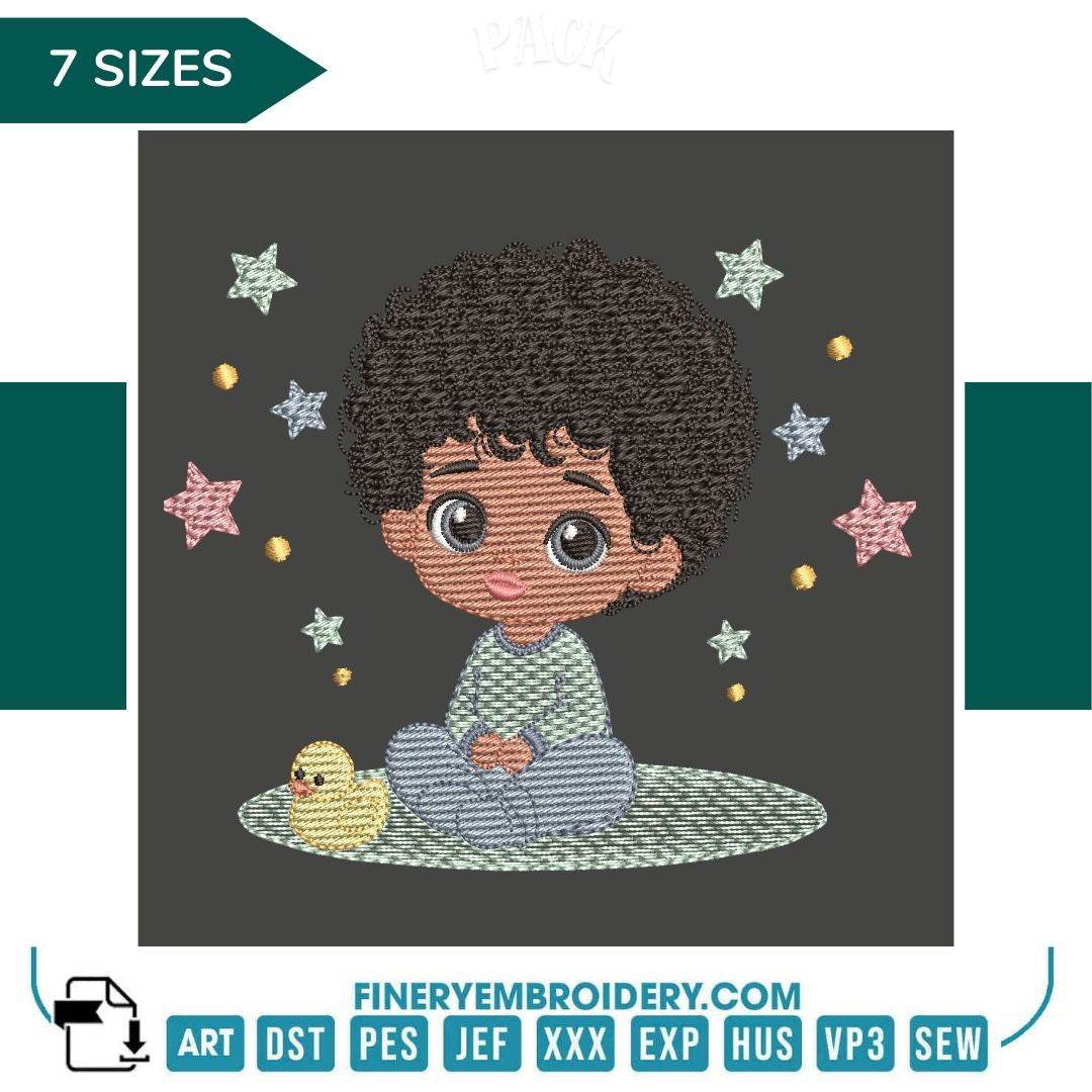 Starry Night Baby Embroidery Design – FineryEmbroidery