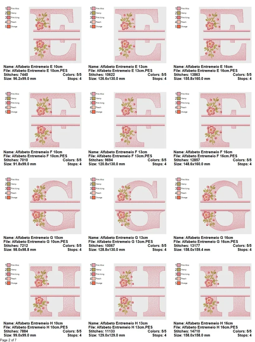 Striped Floral Monogram Alphabet Set - Image 3
