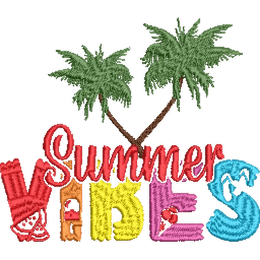 Summer-Vibes-Palm-Trees-Hello - Embroidery Design - Image 2
