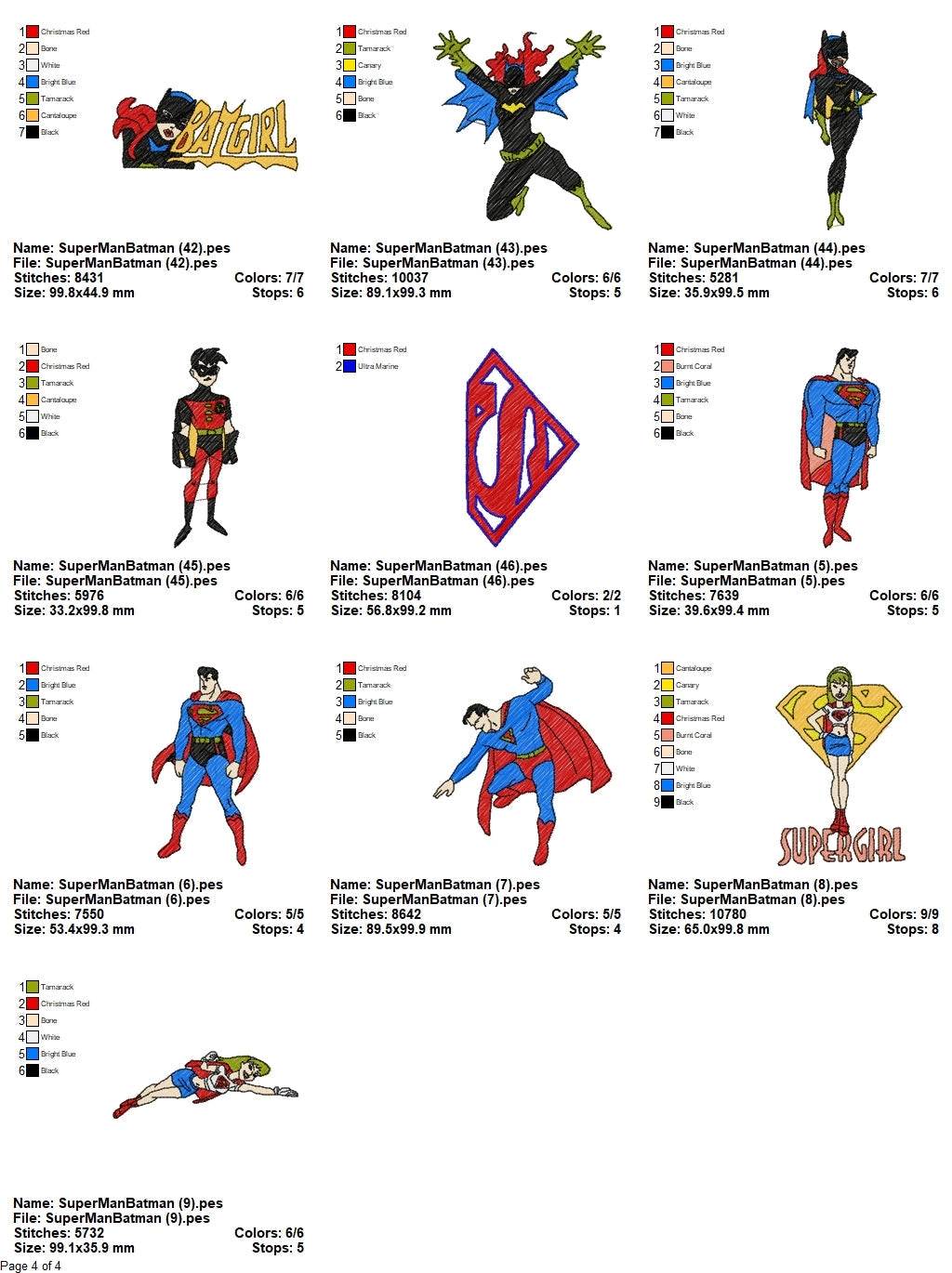 Super Heros - Pack of 46 Designs - Embroidery Design - Image 3