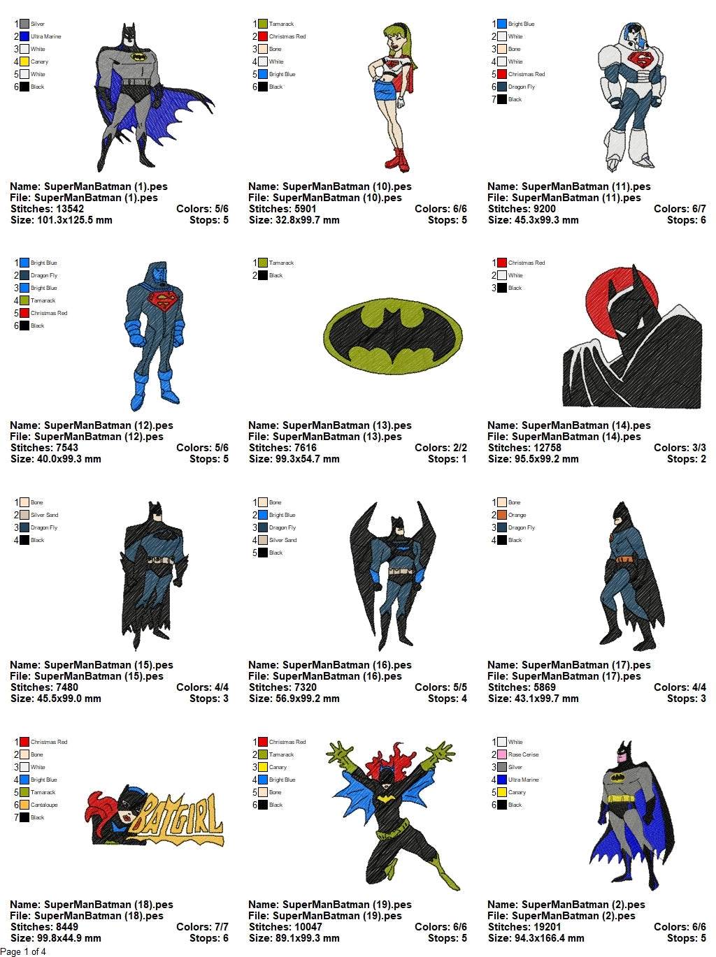 Super Heros - Pack of 46 Designs - Embroidery Design - Image 4