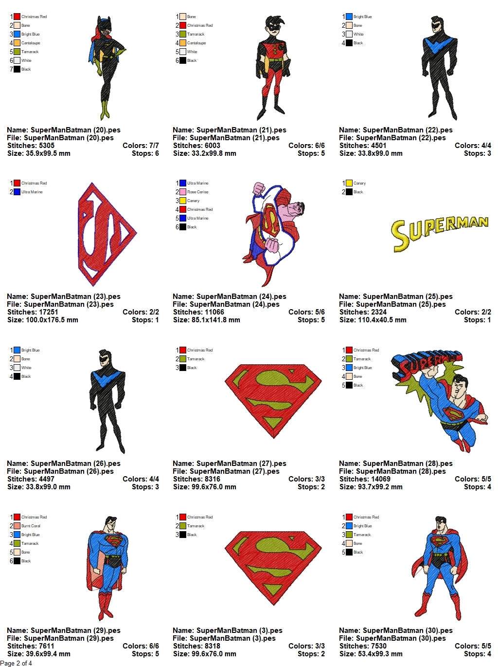 Super Heros - Pack of 46 Designs - Embroidery Design - Image 5