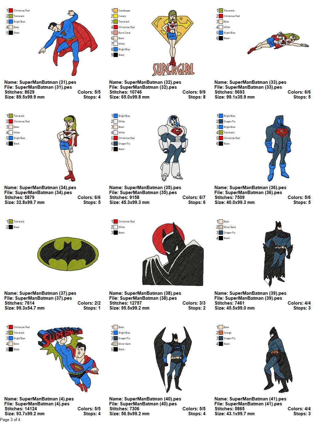 Super Heros - Pack of 46 Designs - Embroidery Design - Image 6