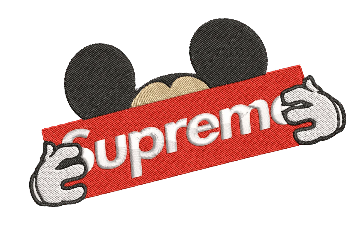 Supreme logo and Mouse inspired - Embroidery Design - Image 2