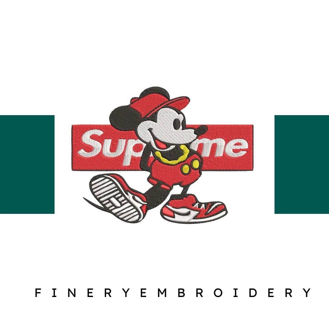 Supreme logo Mickey Mouse - Embroidery Design