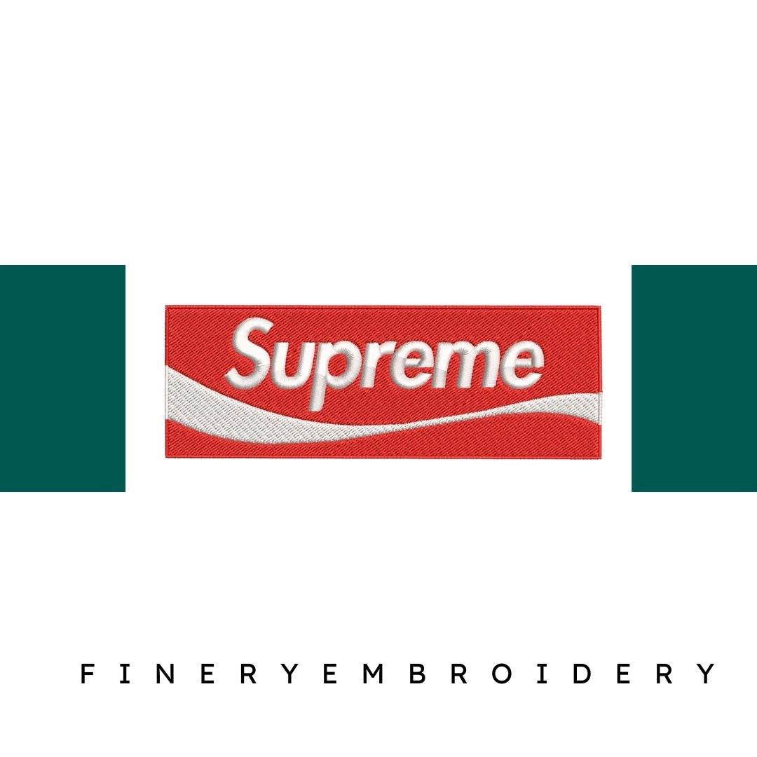 Supreme Logo red and white box - Embroidery Design