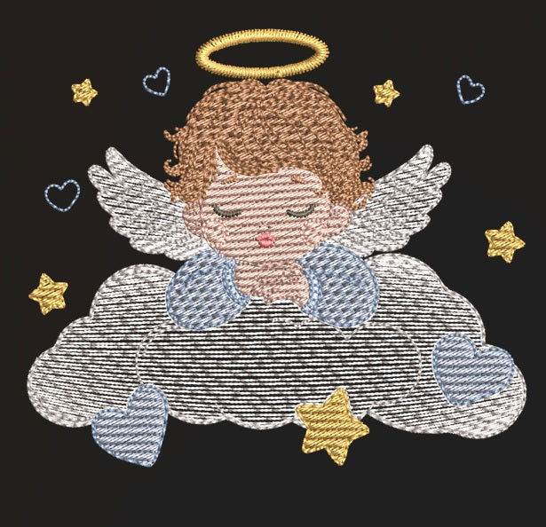 Sweet Dreaming Angel Baby Boy Embroidery Design Pack – 7 Sizes - Image 3