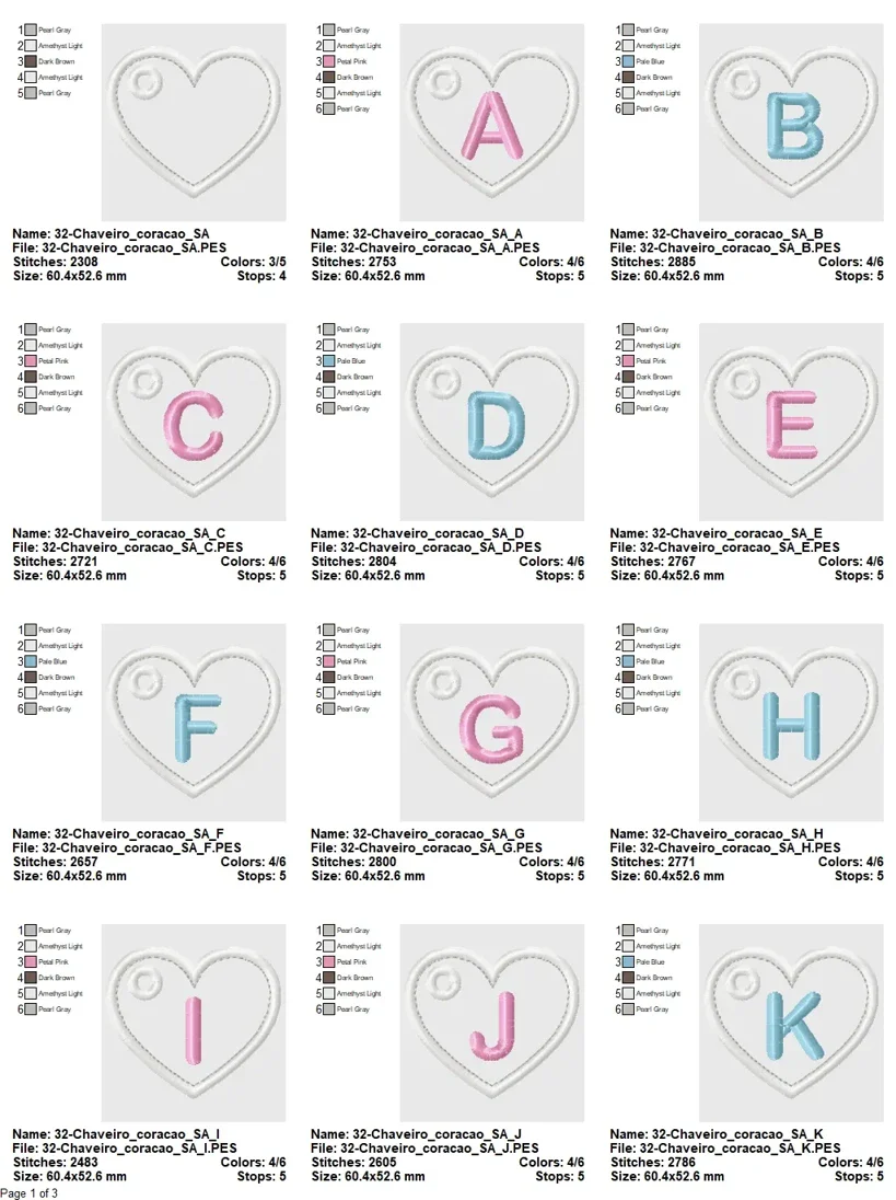 Sweetheart Keychain Alphabet Embroidery Set - Image 2