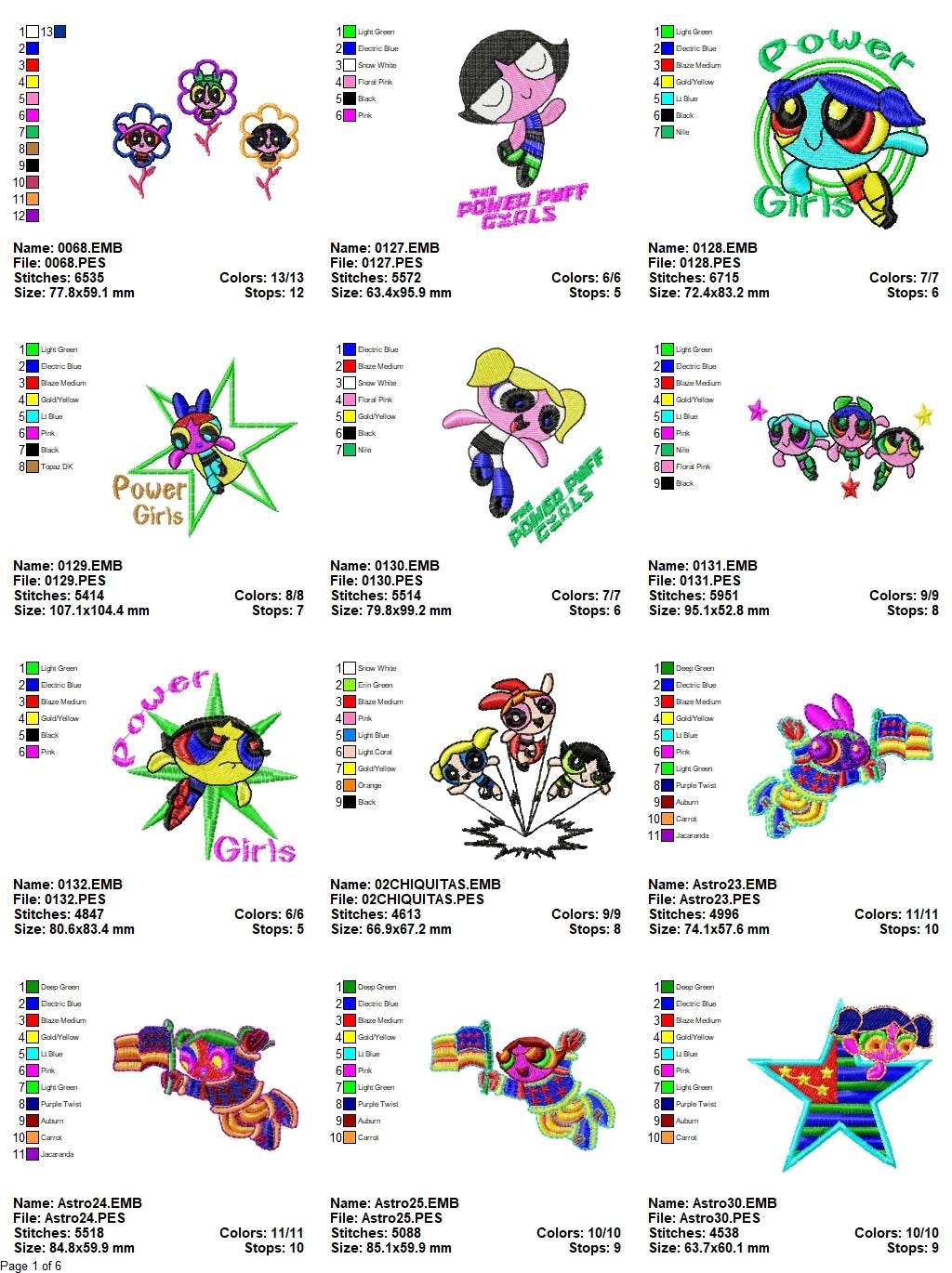 The Powerpuff Girls - Pack of 66 Designs - Embroidery Design - Image 2