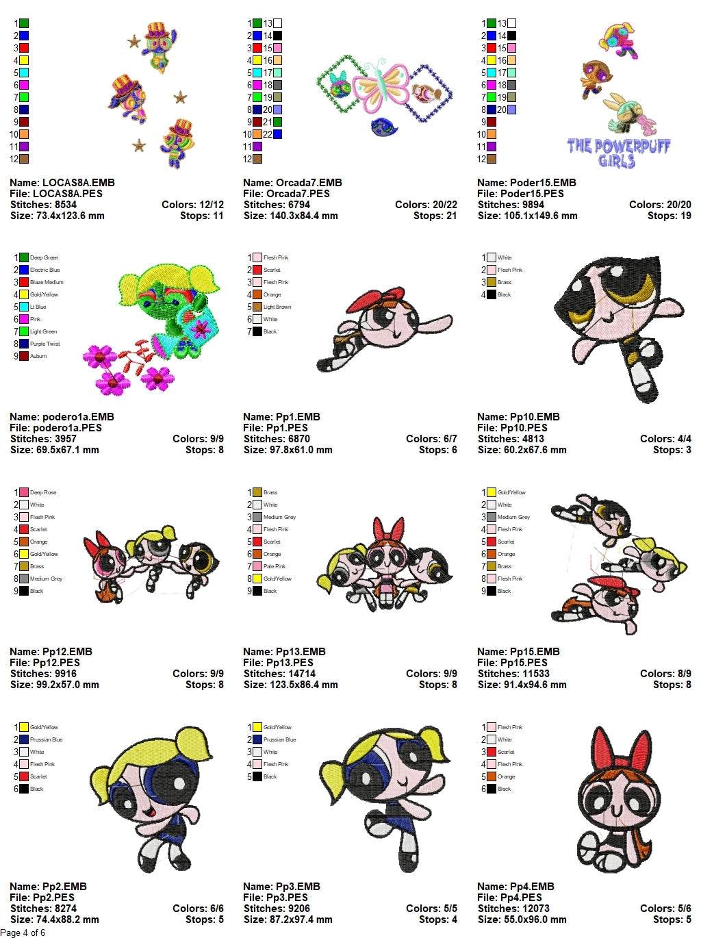 The Powerpuff Girls - Pack of 66 Designs - Embroidery Design - Image 5