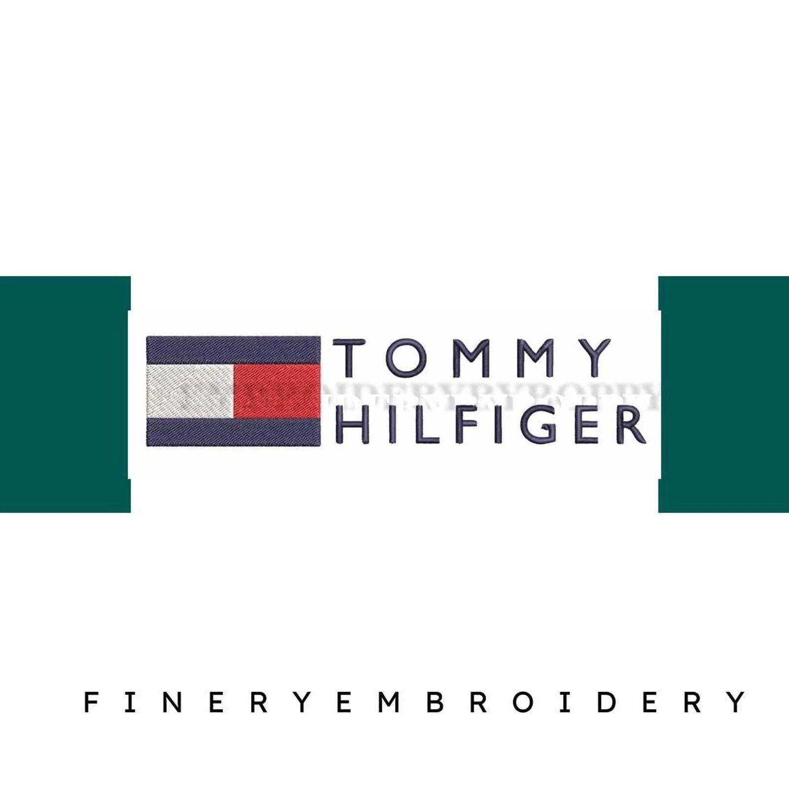 Tommy Hilfiger Logo Flag- 2 sizes- Embroidery Design