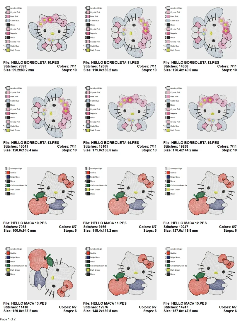 Ultimate Hello Kitty Adventure Bundle - 4 Embroidery Designs - Image 3