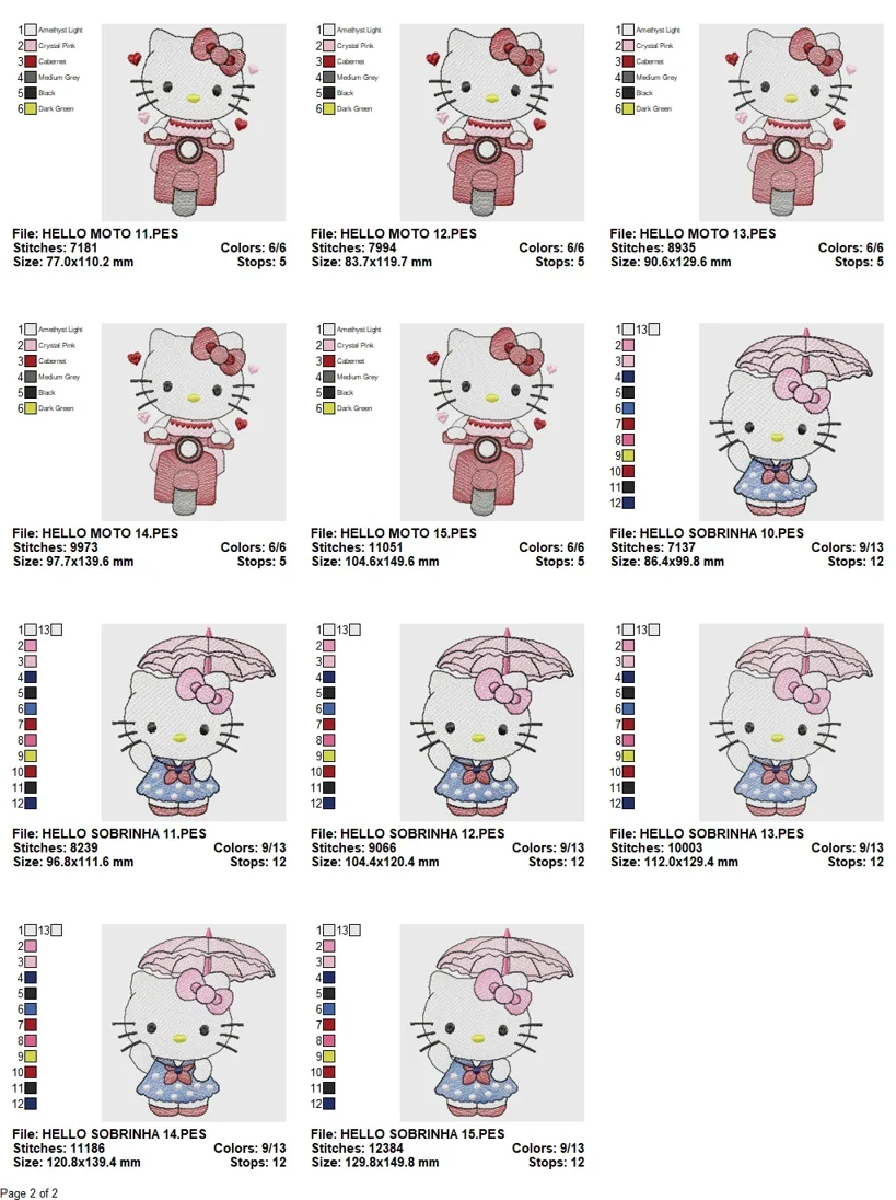 Ultimate Hello Kitty Adventure Bundle - 4 Embroidery Designs - Image 4