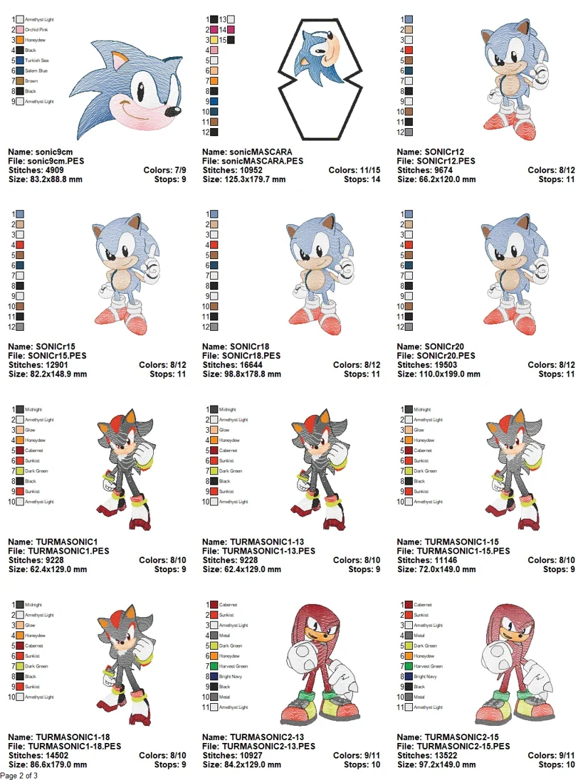 Ultimate Sonic Embroidery Design Pack - Image 3