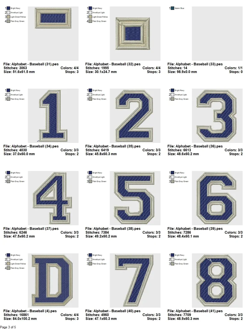 Varsity Sports Alphabet Embroidery Set - Image 3