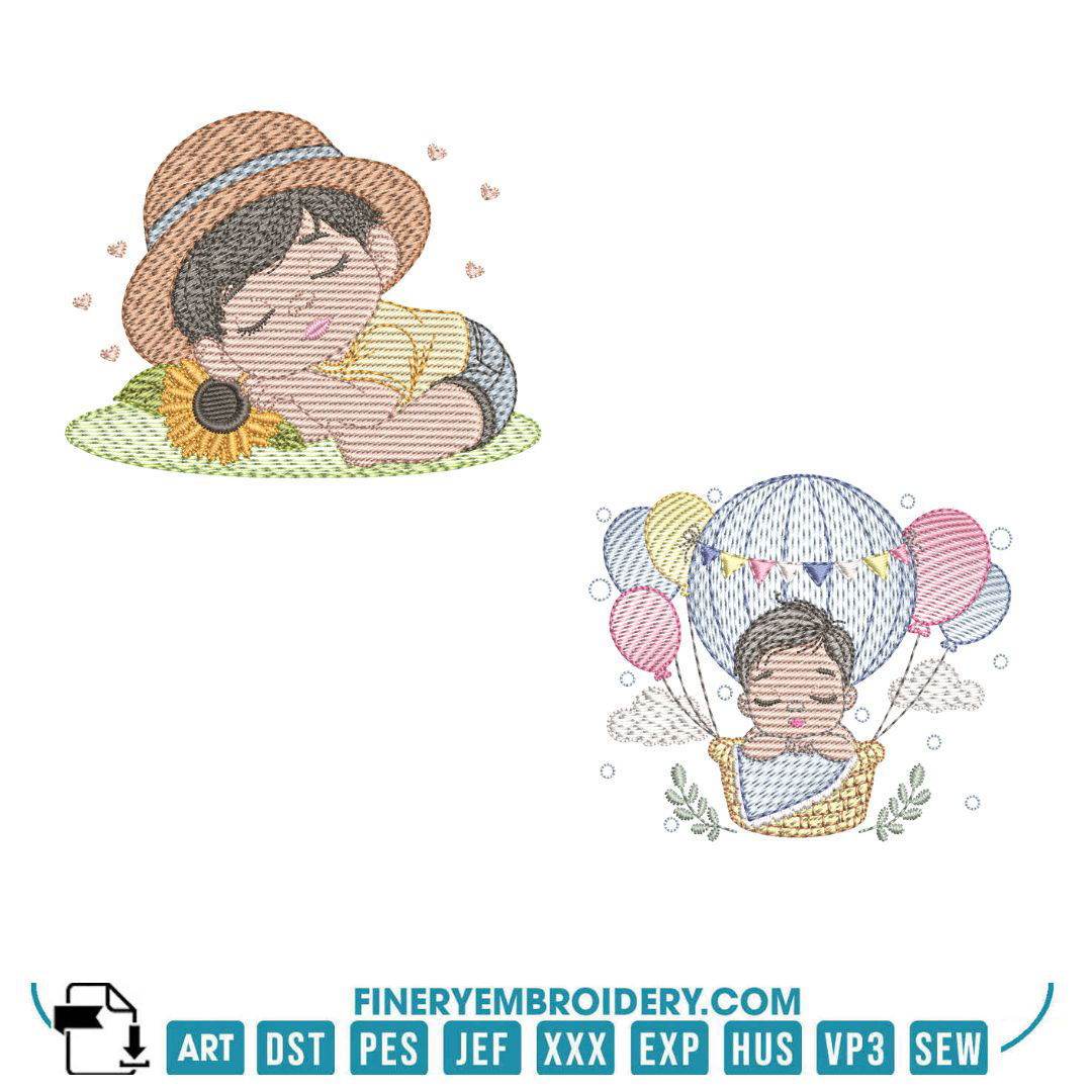 Whimsical Creatures and Lovely Kids Embroidery Designs Pack - Multi-Size - Image 4