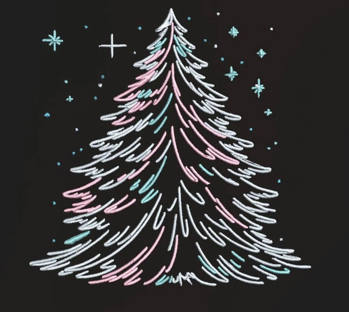 Winter Christmas Tree: Embroidery Design - Image 4