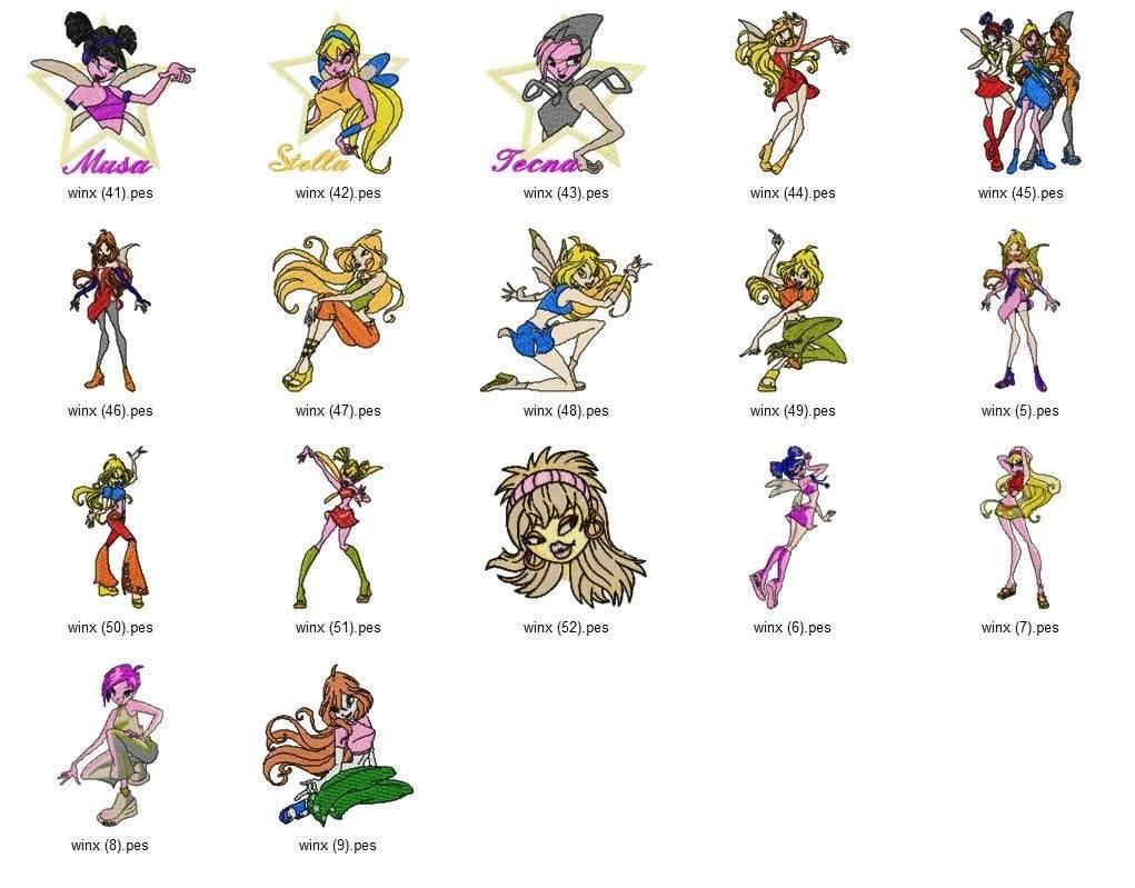 Winx- Pack of 52 Designs - Embroidery Design - Image 4