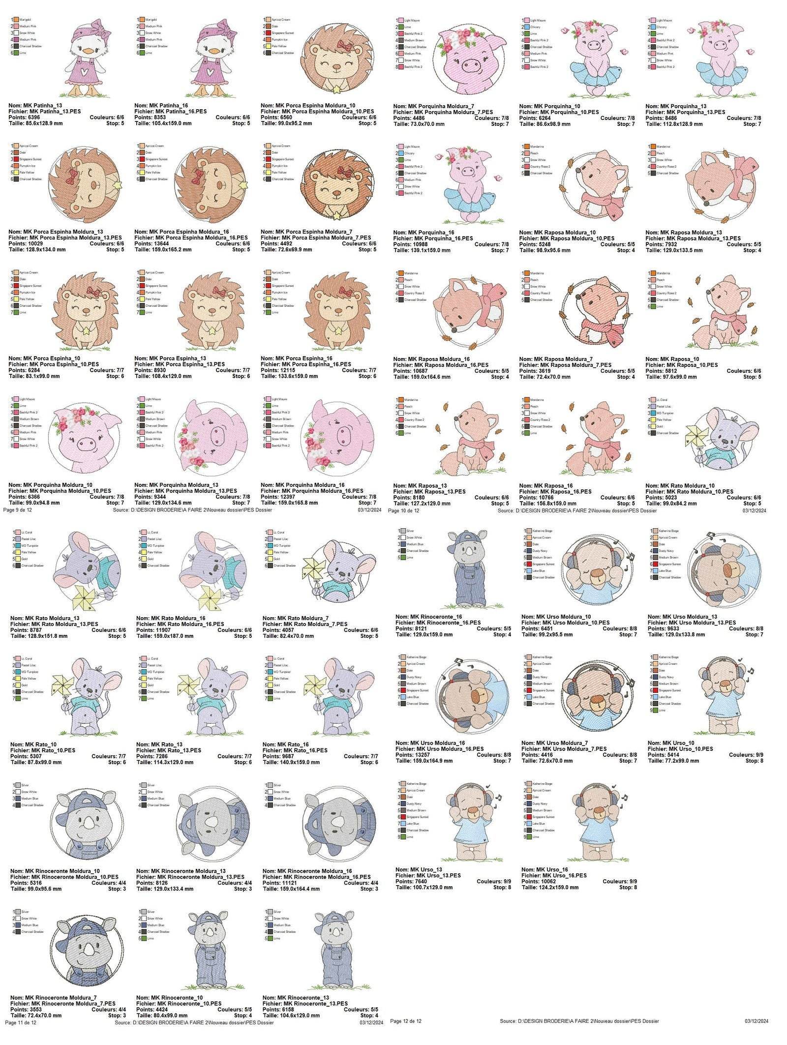 Woodland Animals Embroidery Pack – Multi Sizes - 40 Designs - Image 4