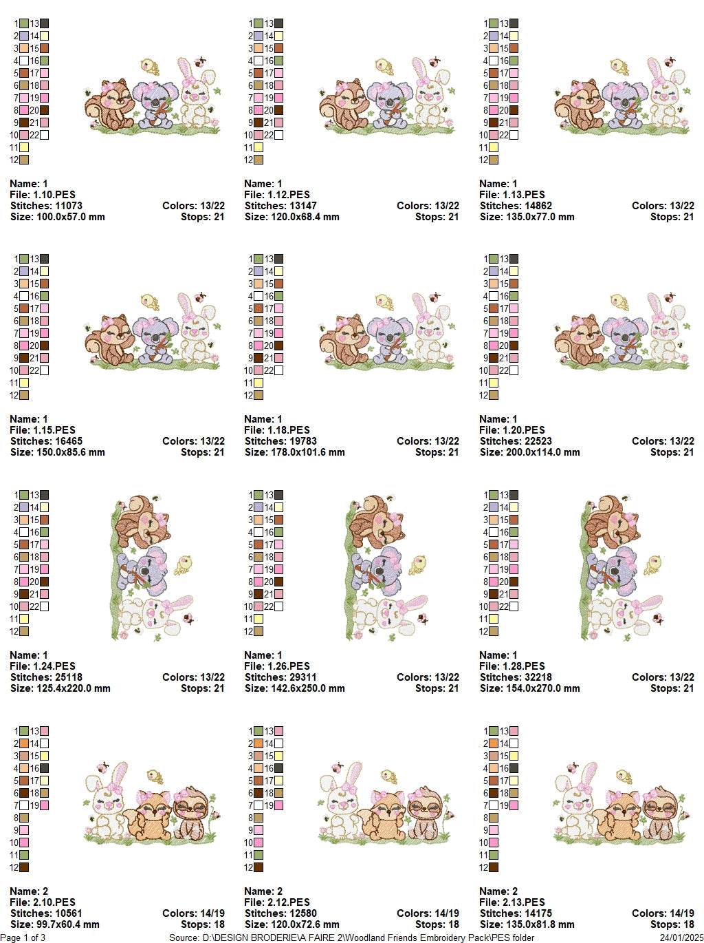 Woodland Friends Embroidery Pack – Set of 3 Adorable Designs - Image 2