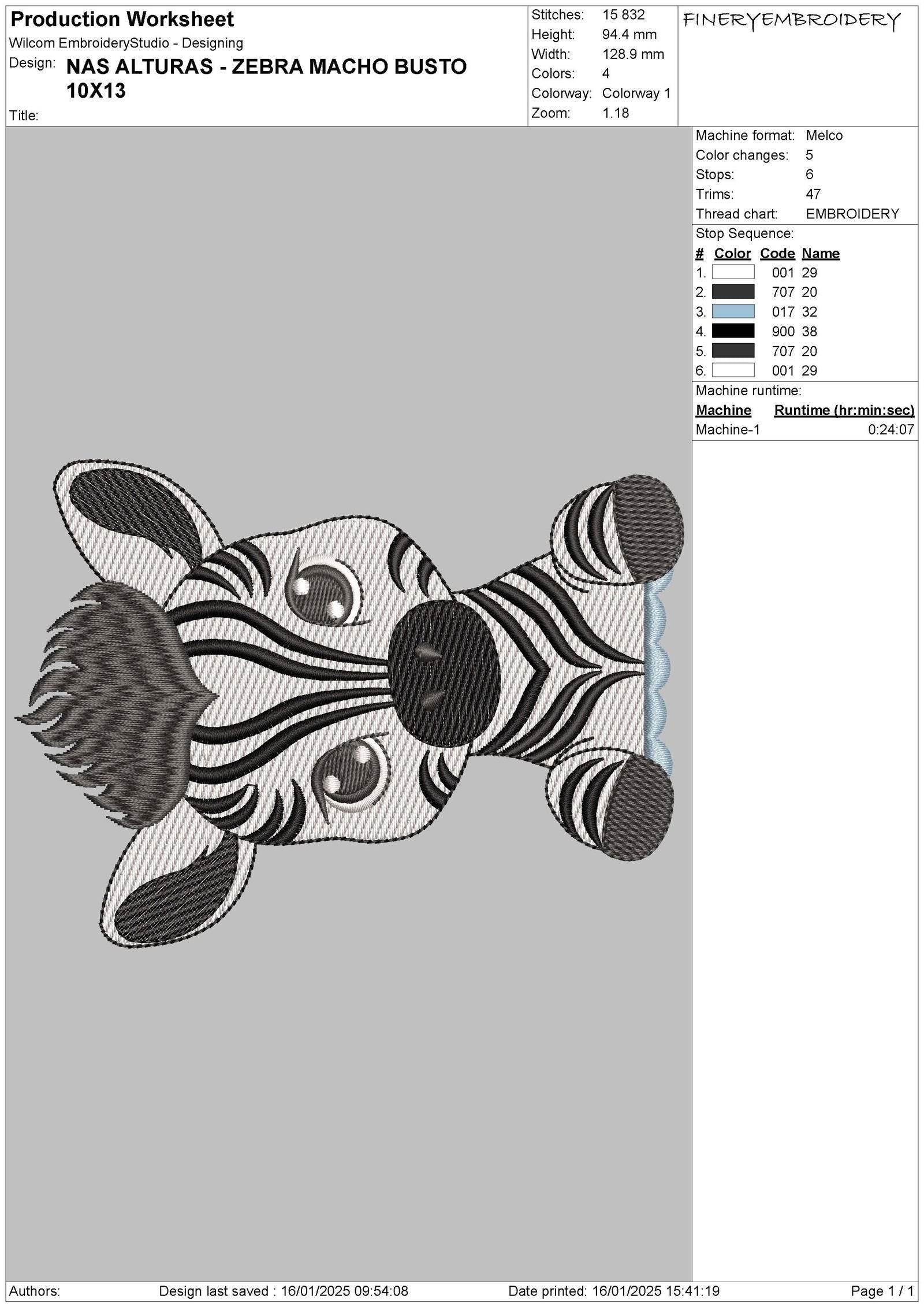 Zebra Duo Embroidery Design Pack – Male and Female Busts in Multiple Sizes - Image 3